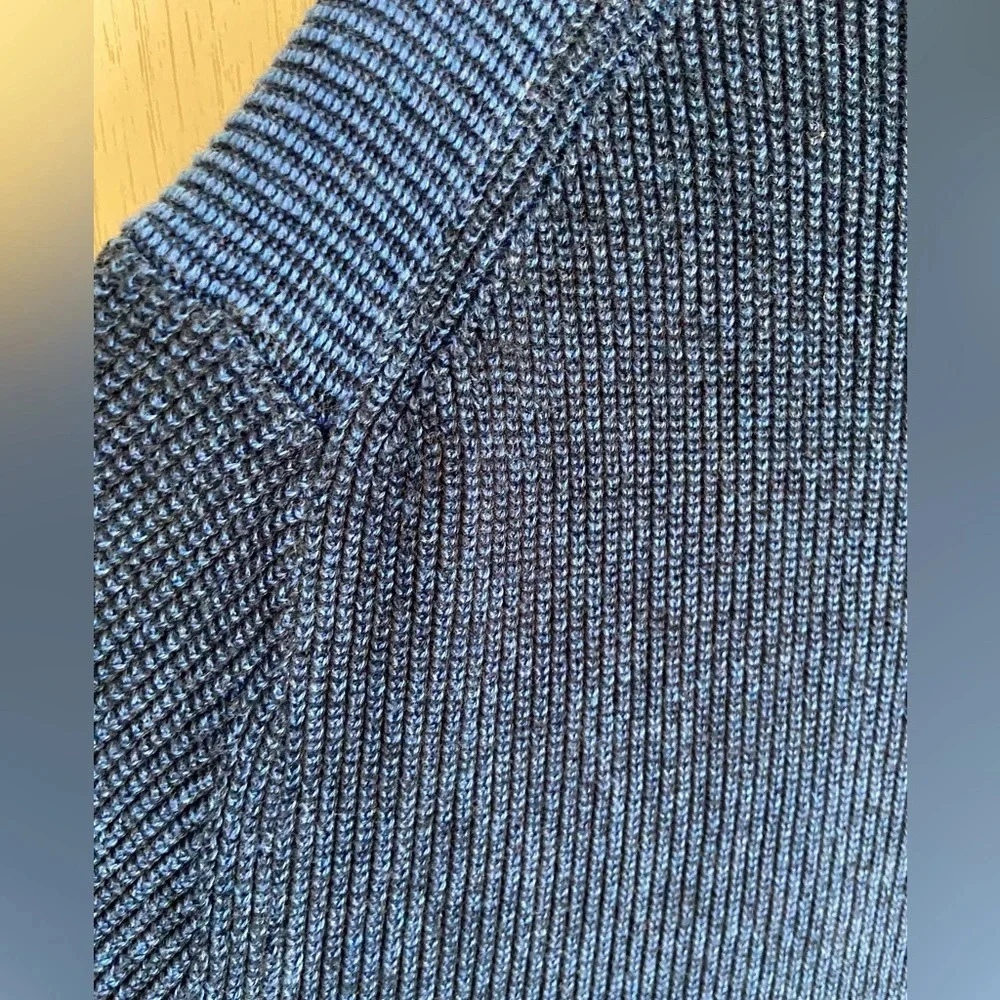 Michael Kors Sweater Mens Large 2 tone Blue Crew Neck Sweater Long Sleeve XXL